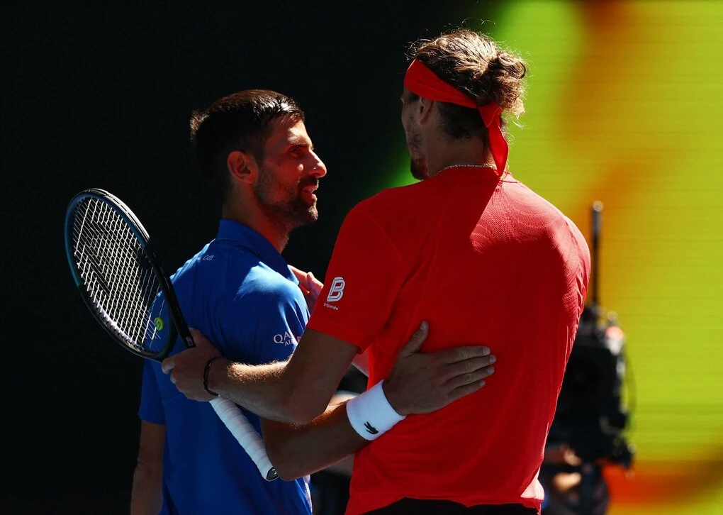 Djokovic và Zverev tại bán kết Australian Open ngày 24/1/2025, ảnh tư liệu. Ảnh: Reuters / VnExpress.