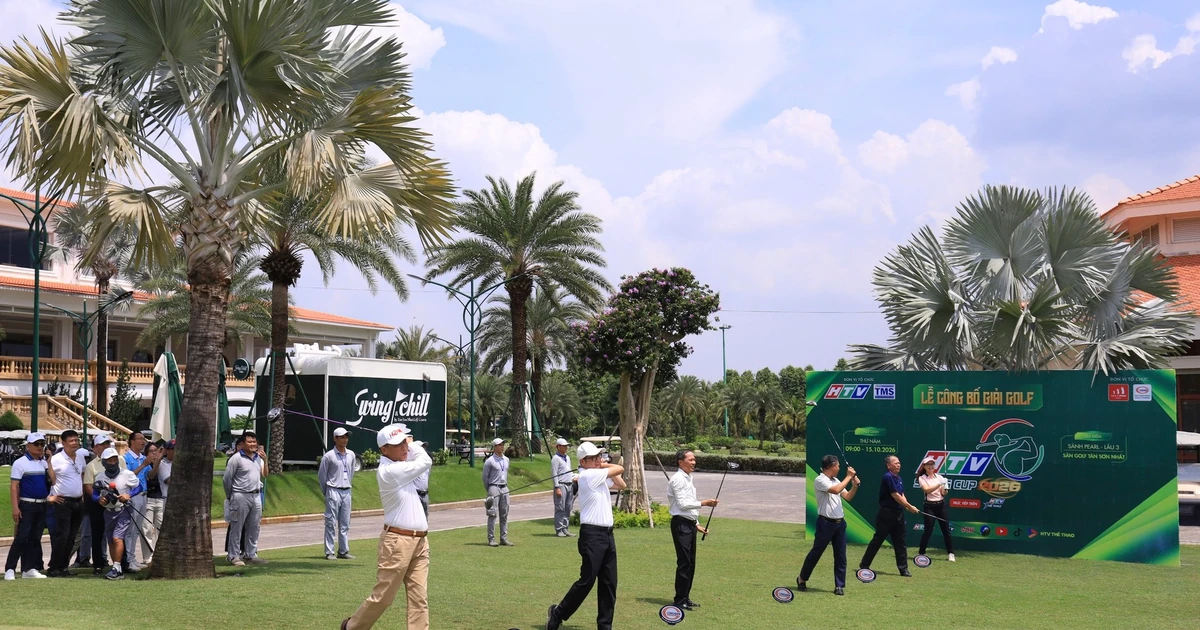 Khách mời giao lưu tại lễ công bố HTV Swing Cup 2026.