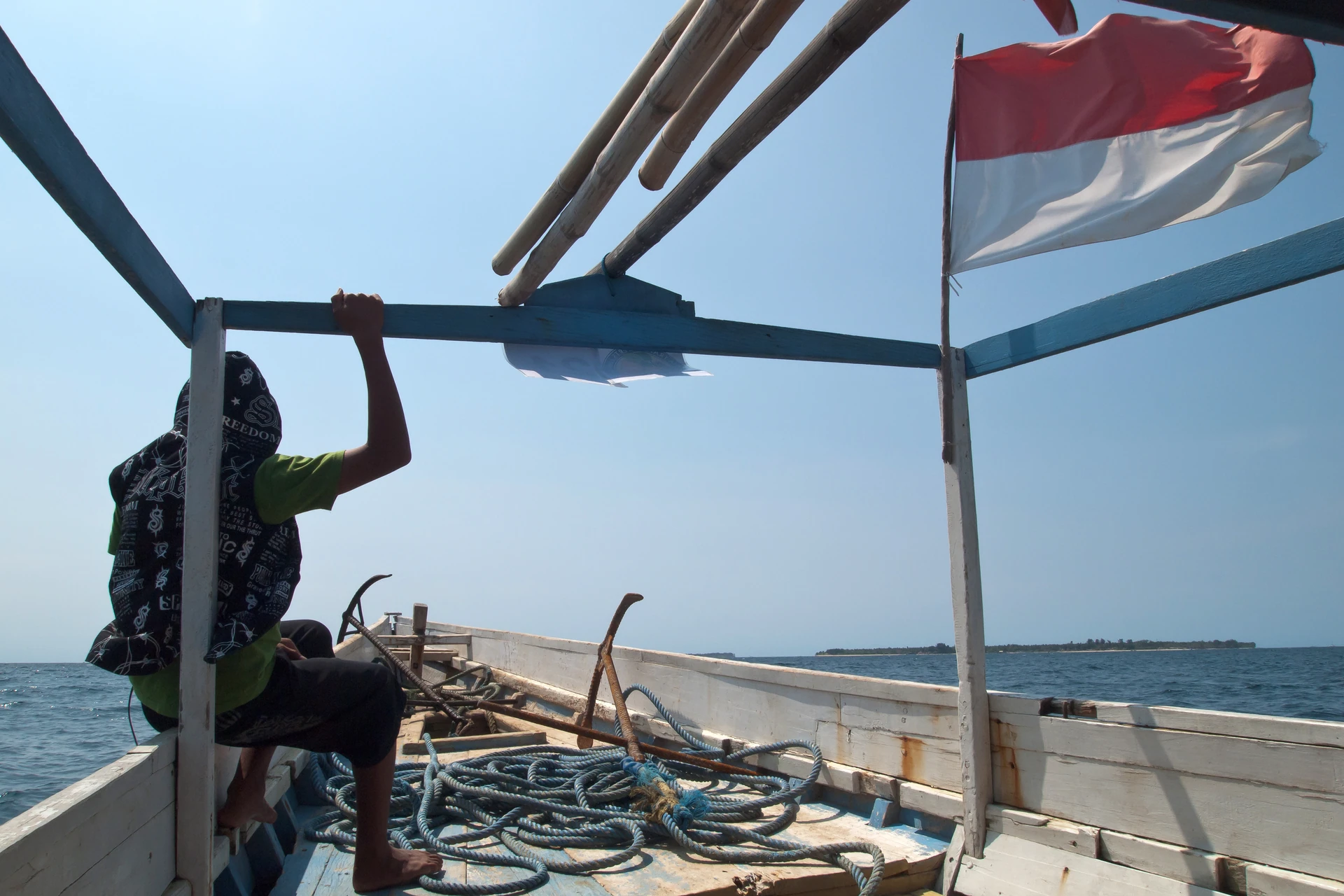 Ảnh tư liệu minh họa Indonesia: quốc kỳ trên thuyền tại Lombok ngày 14/10/2010; không phải hoạt động chứng nhận Halal.