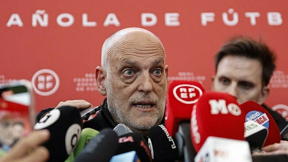 Chủ tịch La Liga Javier Tebas trả lời báo chí tại Las Rozas ngày 16/12/2024.