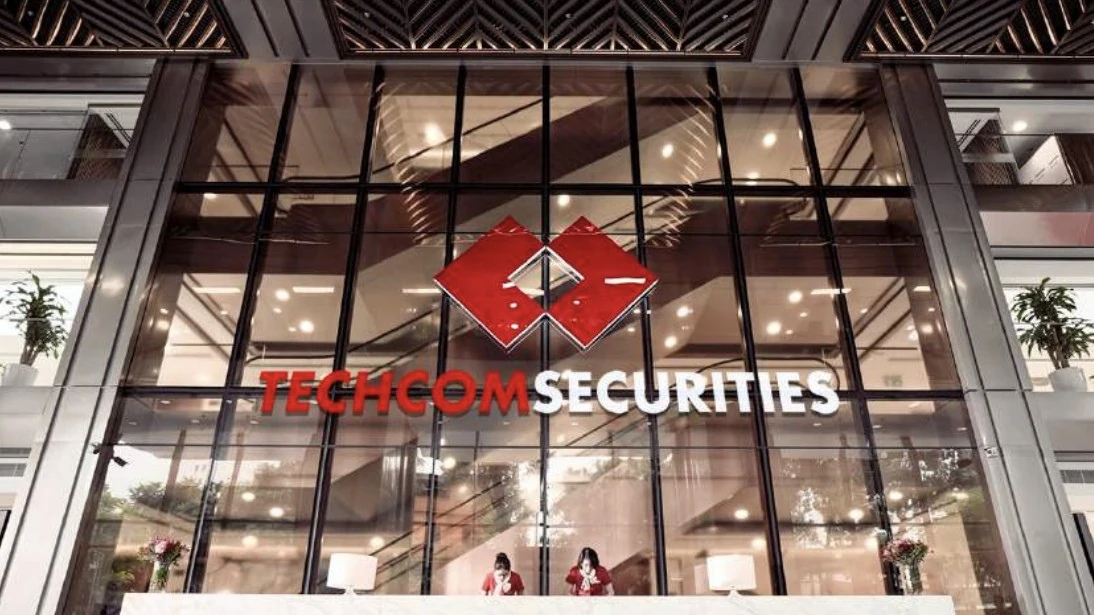 Biển hiệu Techcom Securities trong ảnh minh họa của VnExpress.