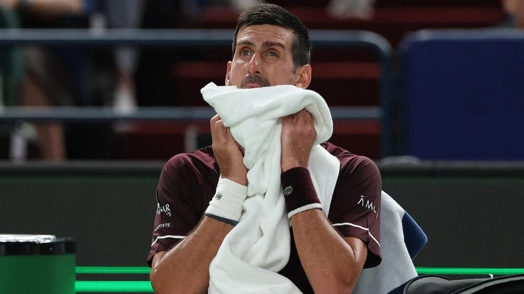 Novak Djokovic during his Shanghai Masters match against Hubert Hurkacz on October 9, 2026.