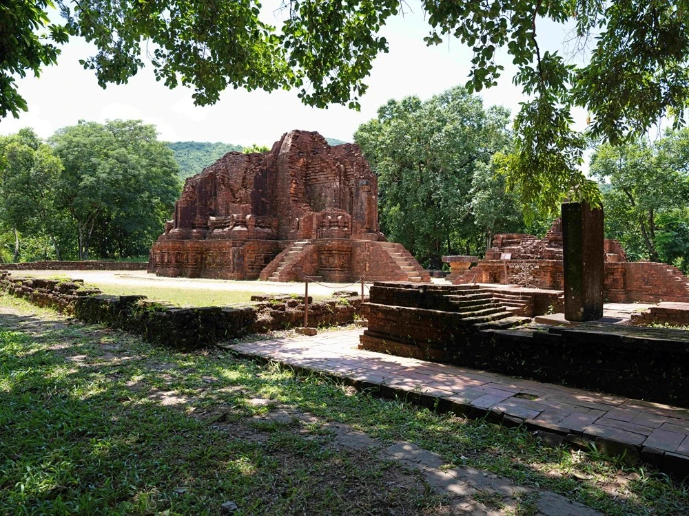 Image illustrating The Kala faces around the base of My Son's G1 temple are the focus of an article by architect Le Tri Cong in Bao Van Hoa.