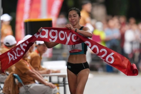 An athlete at the finish line, an illustrative photograph in the source report. Photo: BongdaPlus.