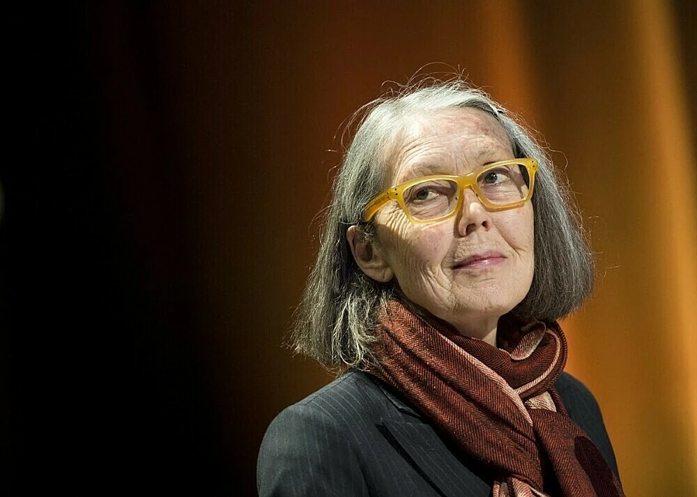 Anne Carson at Moderna Museet in Stockholm on 8 May 2015; a file photograph, not the 2026 Nobel ceremony.