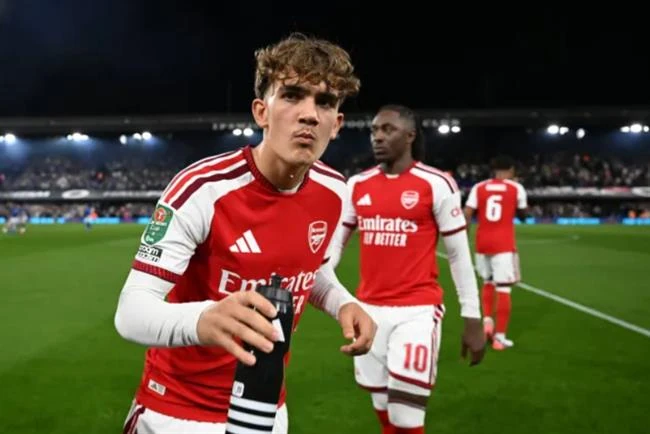 Max Dowman trong màu áo Arsenal; ảnh tư liệu.