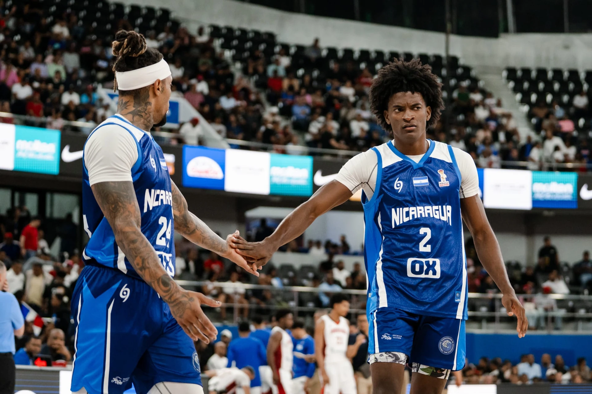 Các cầu thủ Nicaragua trong ảnh FIBA minh họa vòng sơ loại AmeriCup.