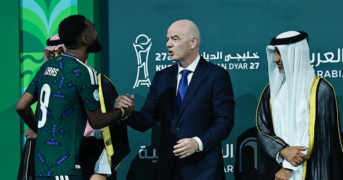 Gianni Infantino at a football awards ceremony in Saudi Arabia.
