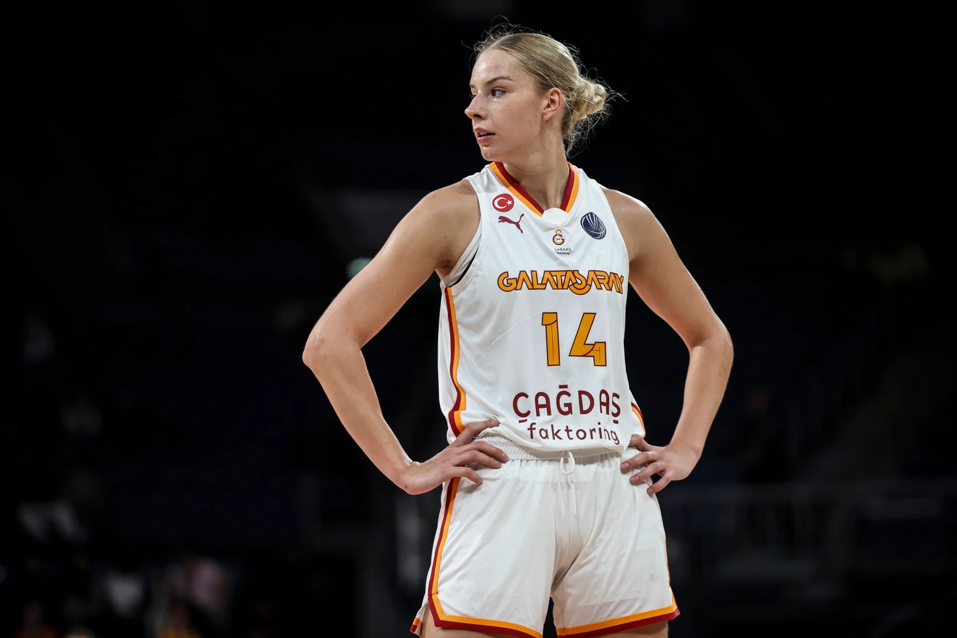 Một cầu thủ Galatasaray trong ảnh minh họa thống kê EuroLeague Women.