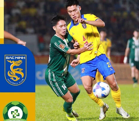 Hình ảnh Bắc Ninh gặp Đồng Nai trong đồ họa minh họa trận hòa 0-0 của Bóngđá+.