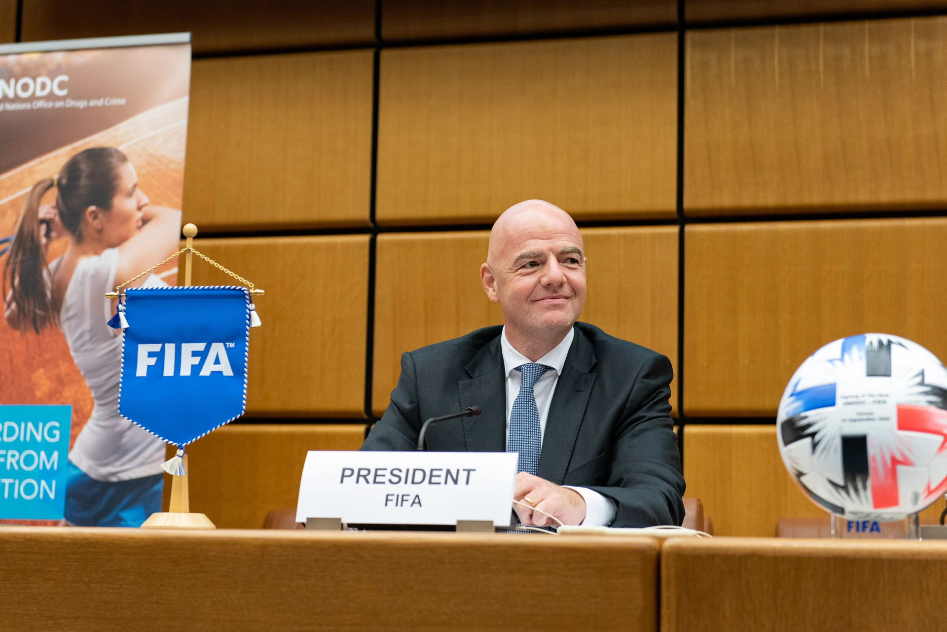 Ảnh tư liệu: Chủ tịch FIFA Gianni Infantino ngày 14/9/2020.