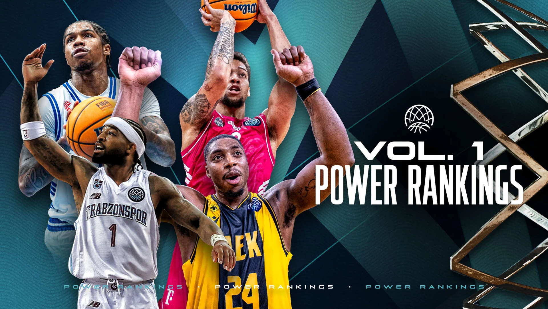 Đồ họa Power Rankings, volume 1, của Basketball Champions League.