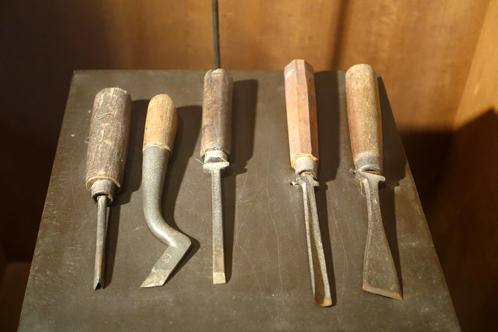 Vietnamese wood-carving tools at the Vietnam Museum of Ethnology in Hanoi, pictured in 2014. Archive illustration of handicrafts, not a stand at the trade fair being reported.