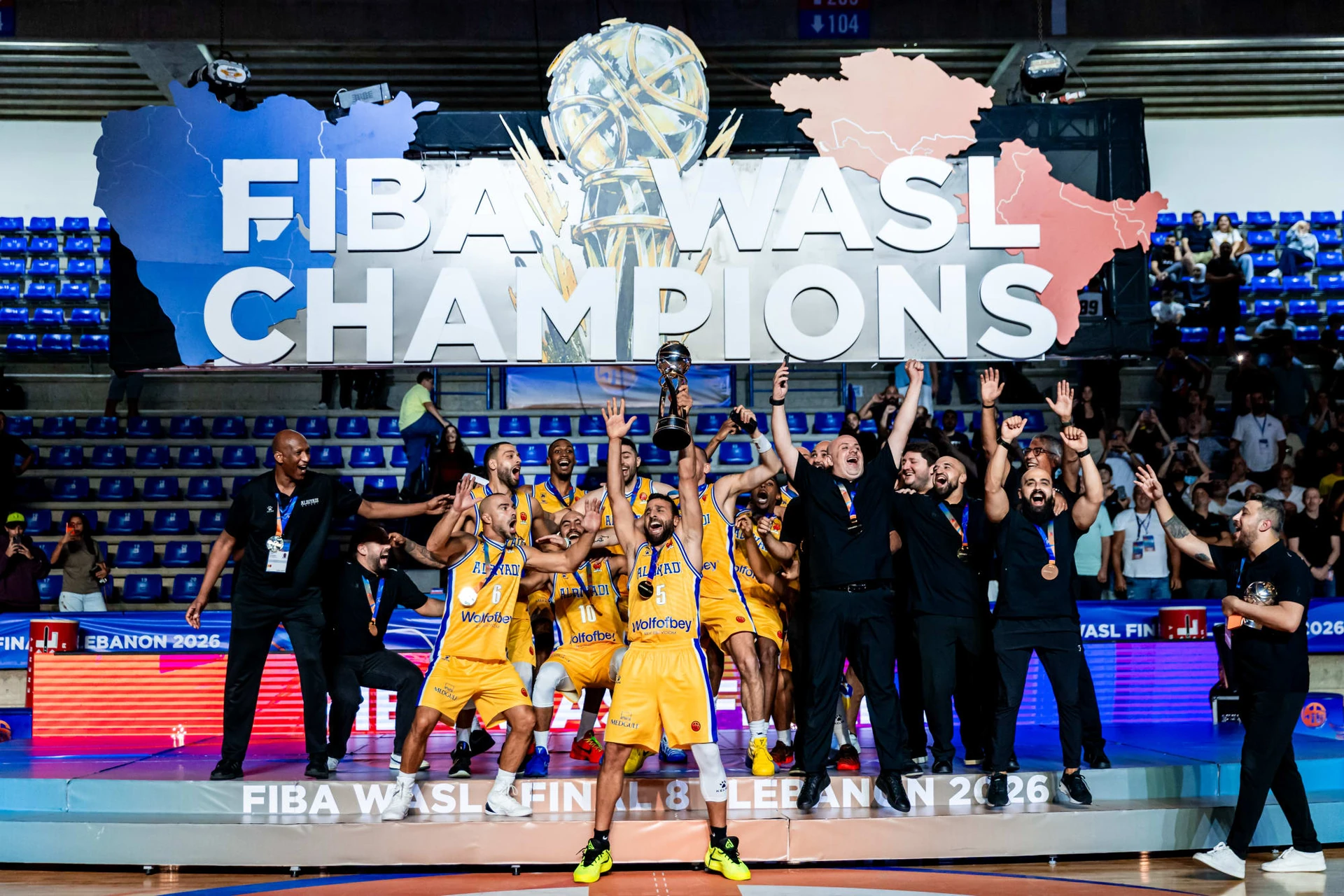 Al Riyadi ăn mừng chức vô địch FIBA WASL 2026, ảnh trong bài được bổ sung do lập chỉ mục muộn.