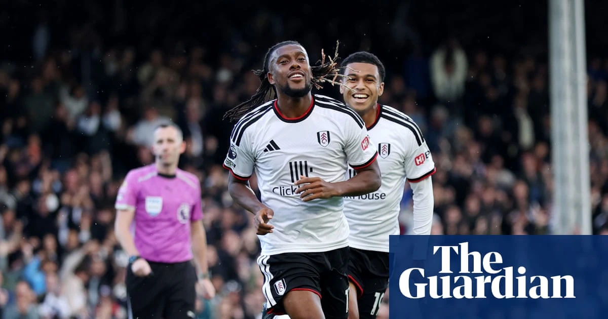 Alex Iwobi celebrates scoring for Fulham against Hull.