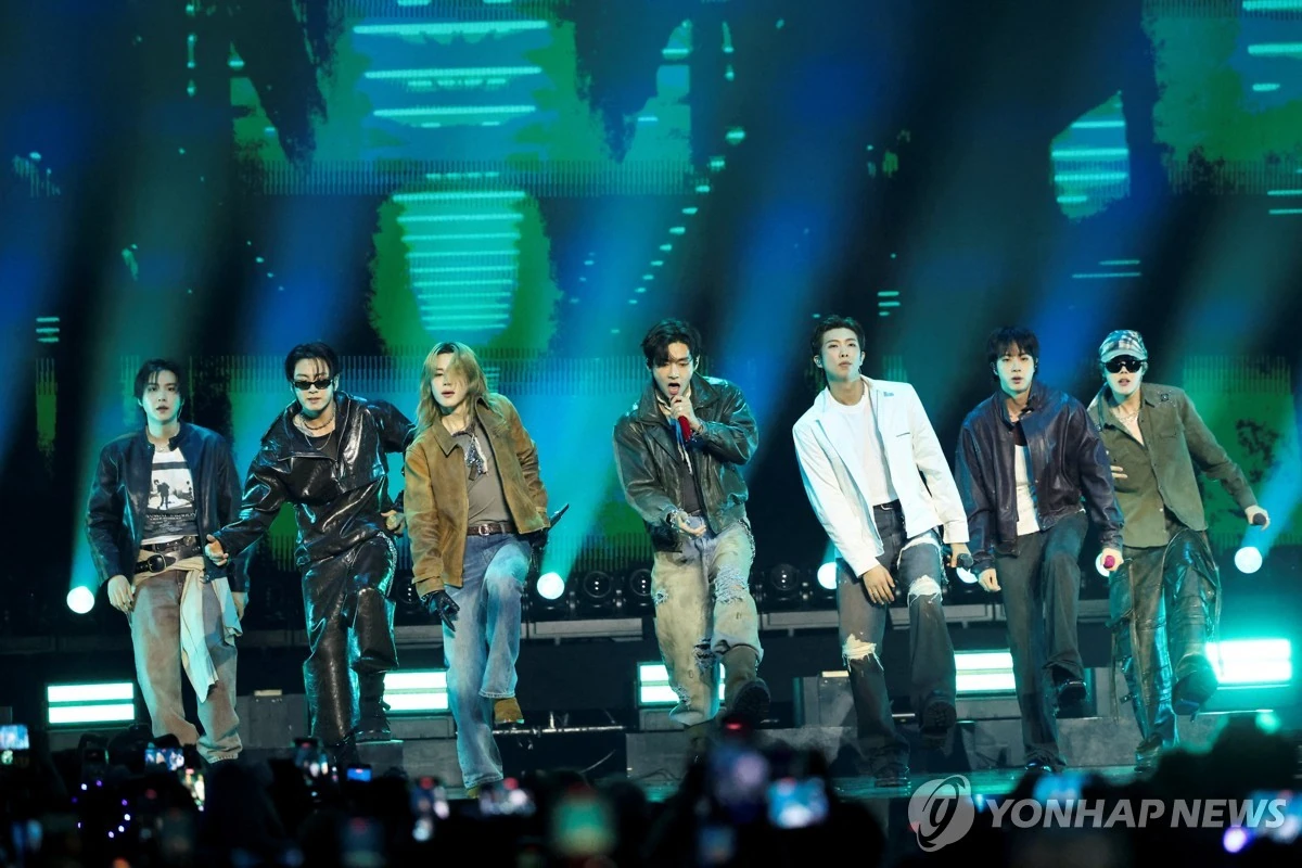 BTS tại iHeartRadio Music Festival ở Las Vegas ngày 18/9, ảnh tư liệu. Ảnh: Reuters / Yonhap.