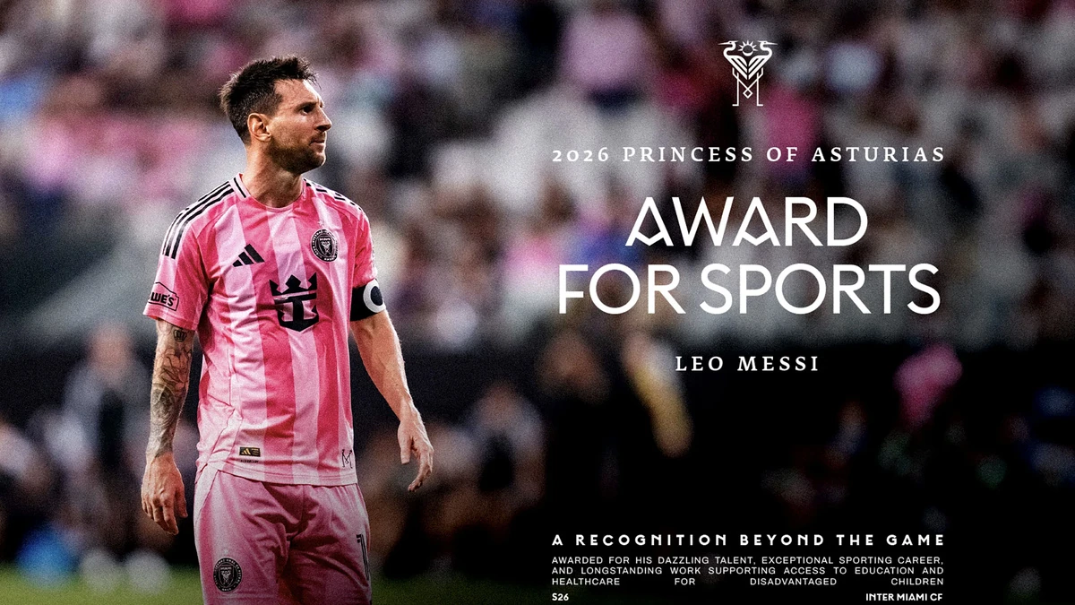 Đồ họa Inter Miami chúc mừng Lionel Messi nhận Giải thưởng Công chúa Asturias về thể thao.