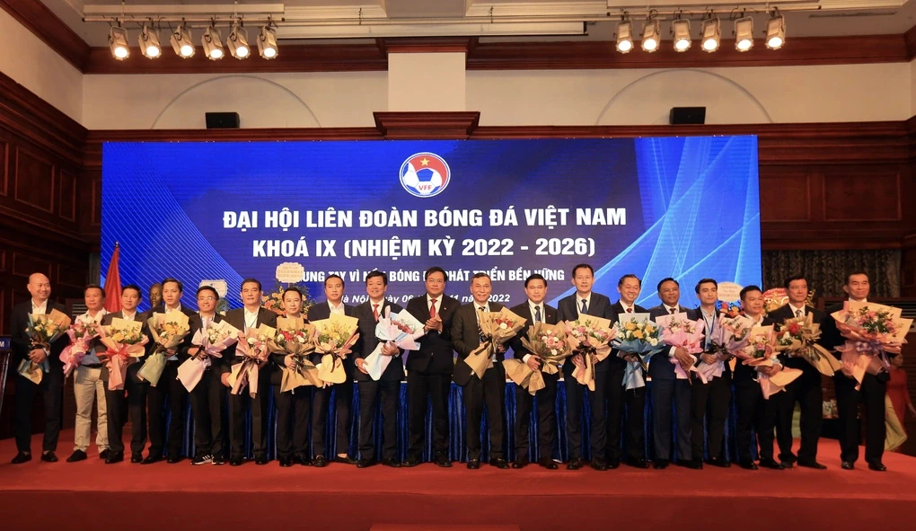 Ban chấp hành VFF khóa IX ra mắt tại Hà Nội ngày 6-11-2022, ảnh tư liệu.