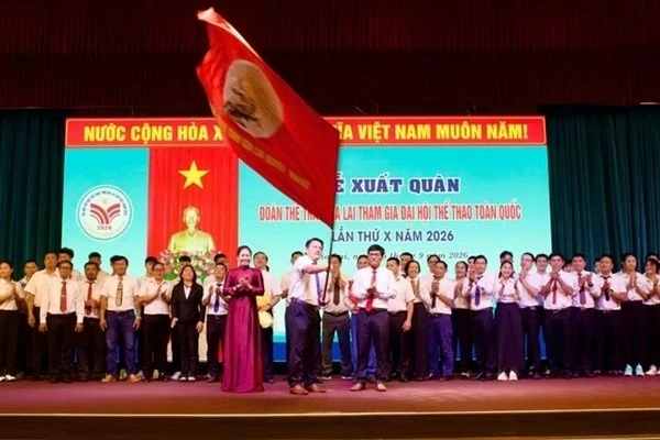 Đoàn thể thao Gia Lai tại lễ xuất quân dự Đại hội Thể thao toàn quốc lần thứ X năm 2026.