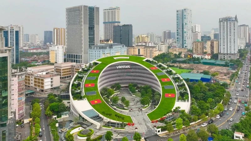 Ảnh tư liệu: Tòa nhà trụ sở Viettel tại Hà Nội nhìn từ trên cao