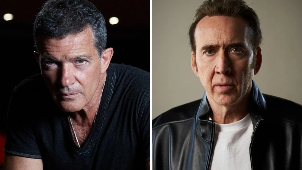 Antonio Banderas and Nicolas Cage in a portrait composite used by Variety.