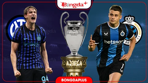 Ảnh ghép giới thiệu trận Inter – Club Brugge của Bóng Đá Plus.