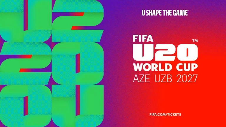 Đồ họa thương hiệu FIFA U-20 World Cup 2027 với thông điệp “U Shape The Game”.